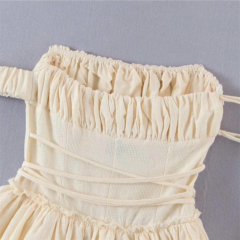 Y2k Vintage Beige Midi Dress