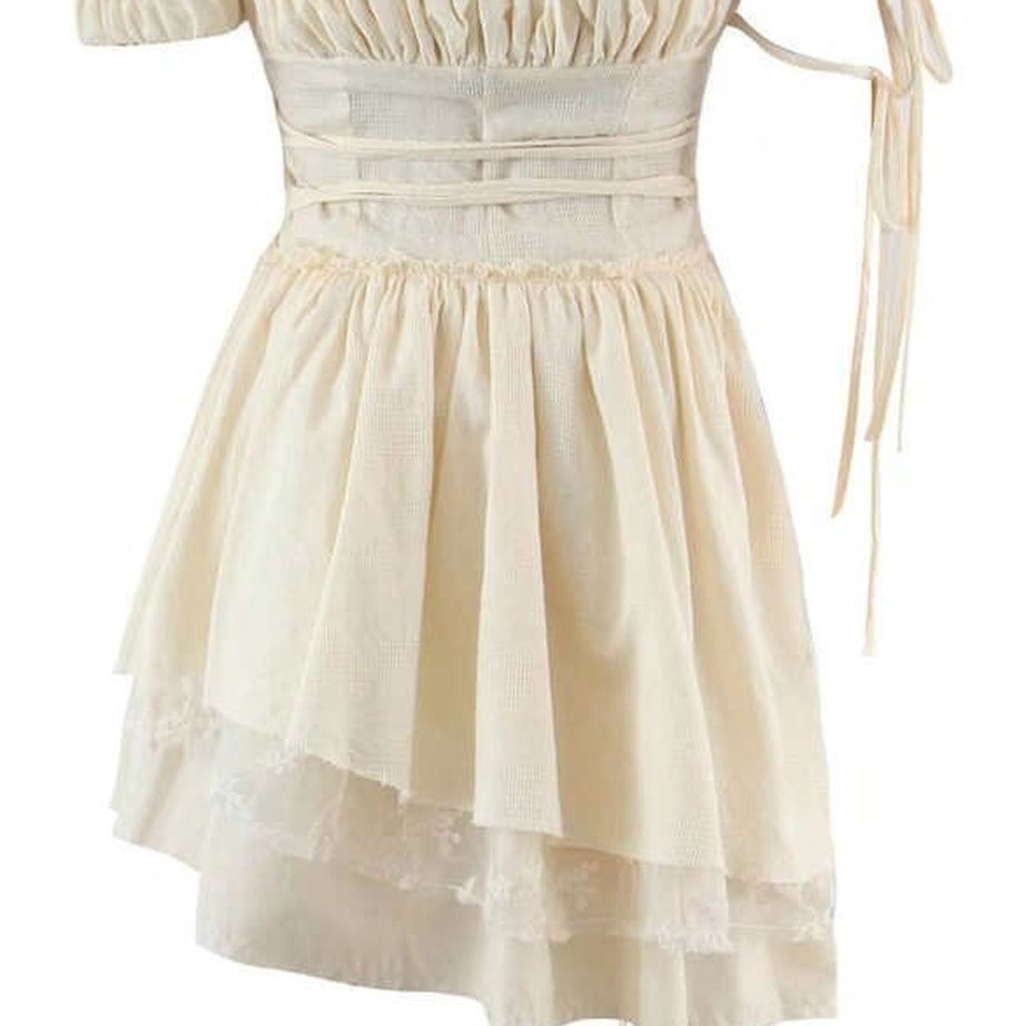 Y2k Vintage Beige Midi Dress