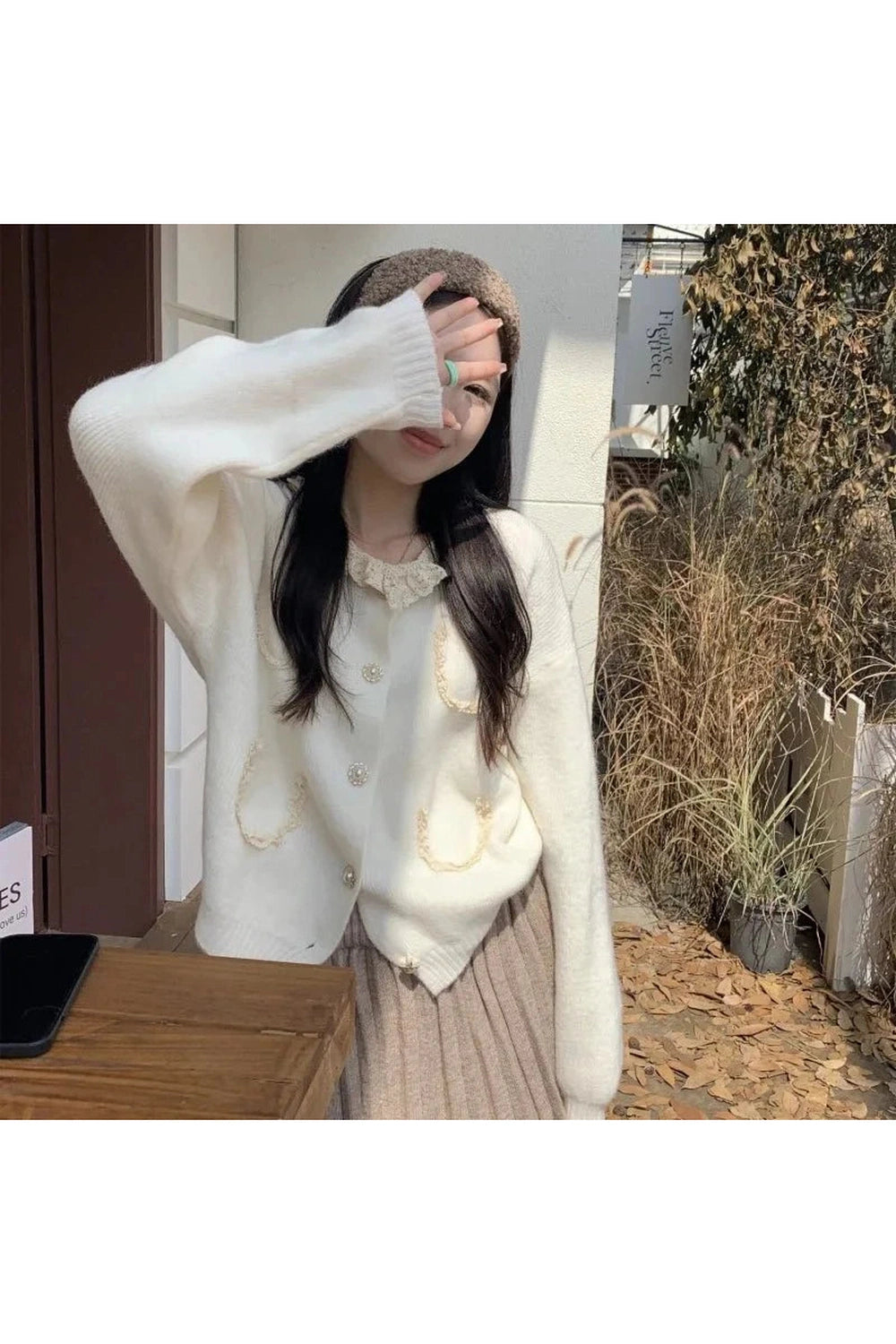 Y2k Vintage Charm Lace Cardigan