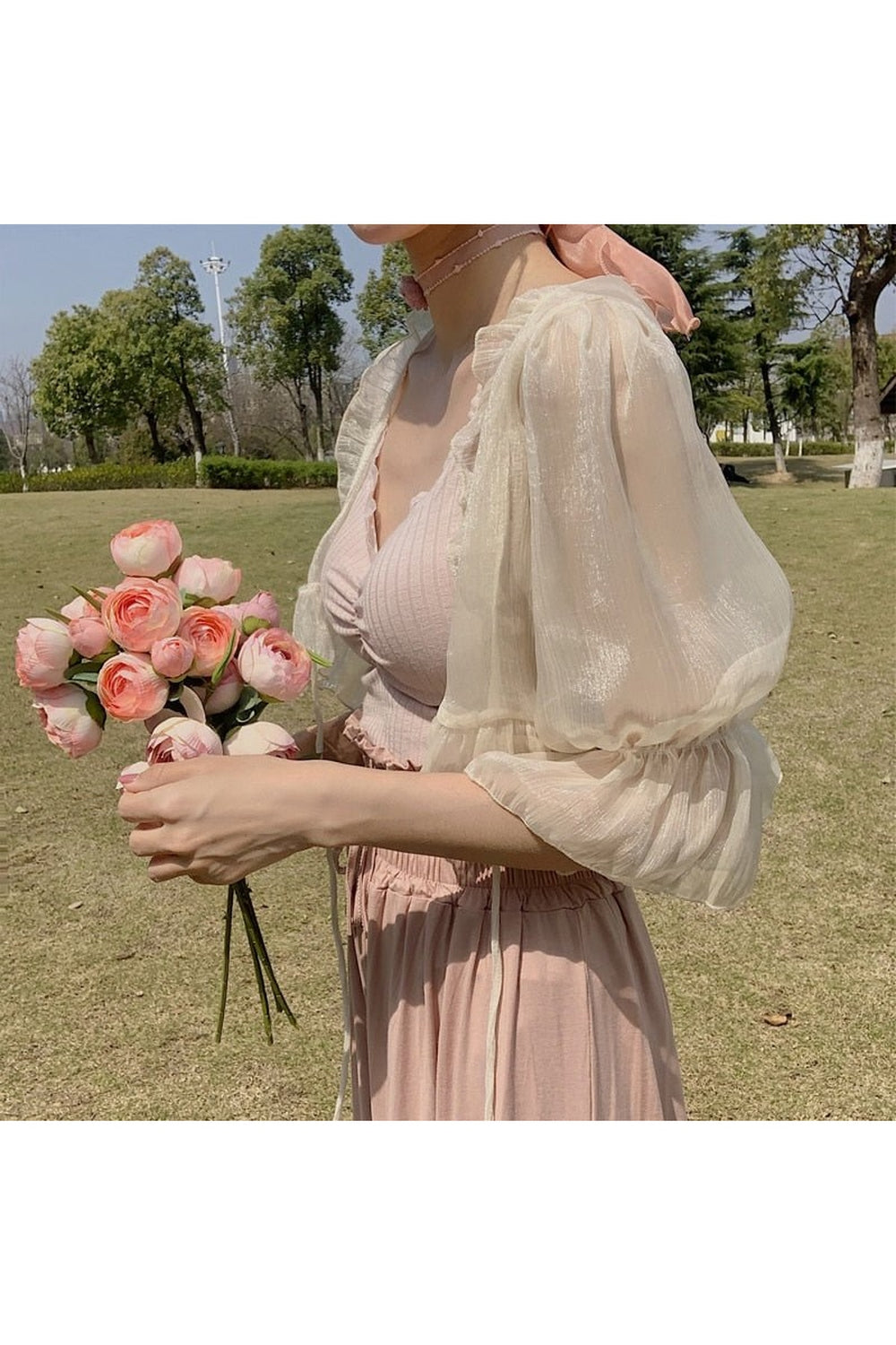 Y2k Vintage Chiffon Loose Blouse