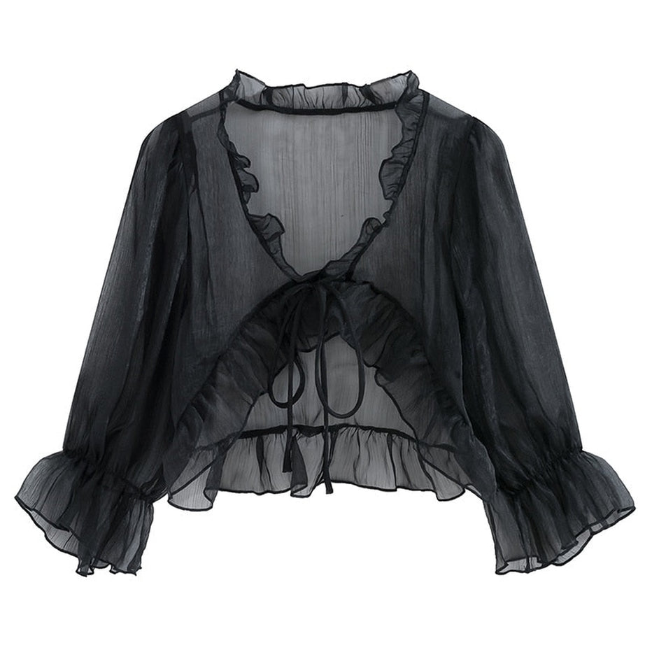 Y2k Vintage Chiffon Loose Blouse