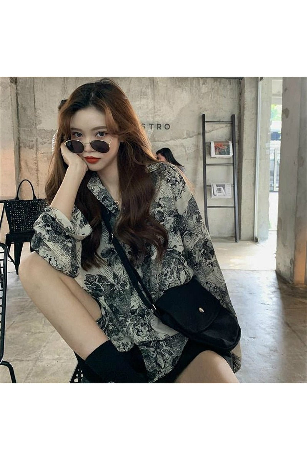 Y2k Vintage Chiffon SImple Shirt