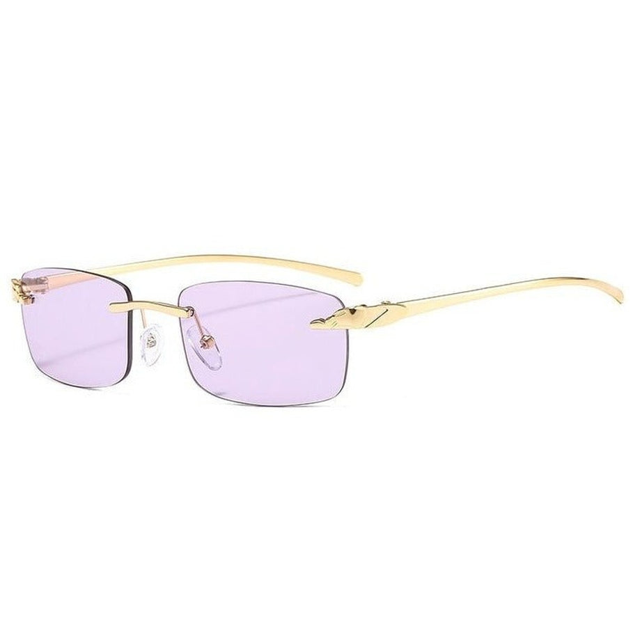 Y2k Vintage Clear Lens Rimless Sunglasses