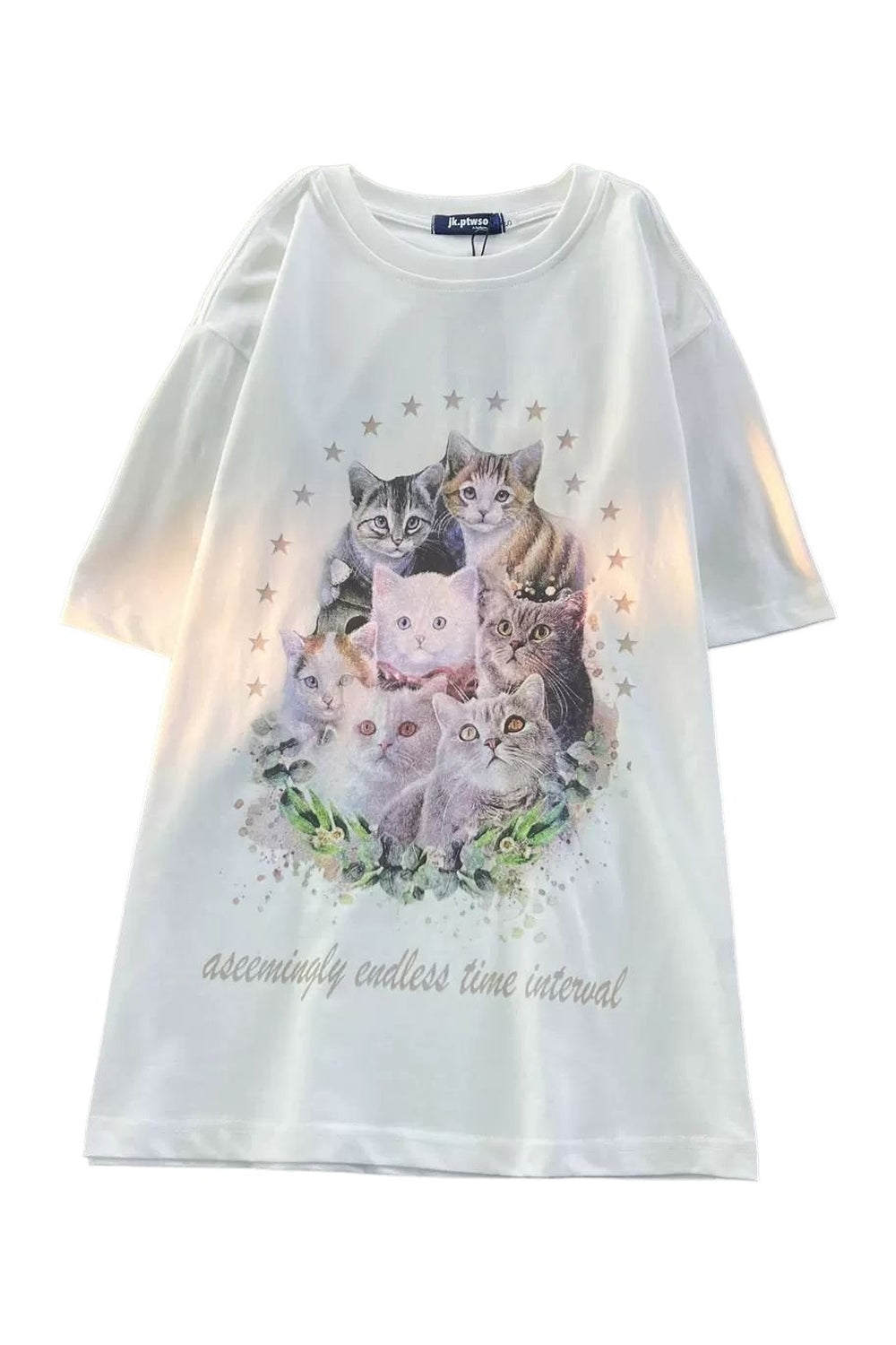 Y2k Vintage Cute Cat Print Cotton T-Shirt