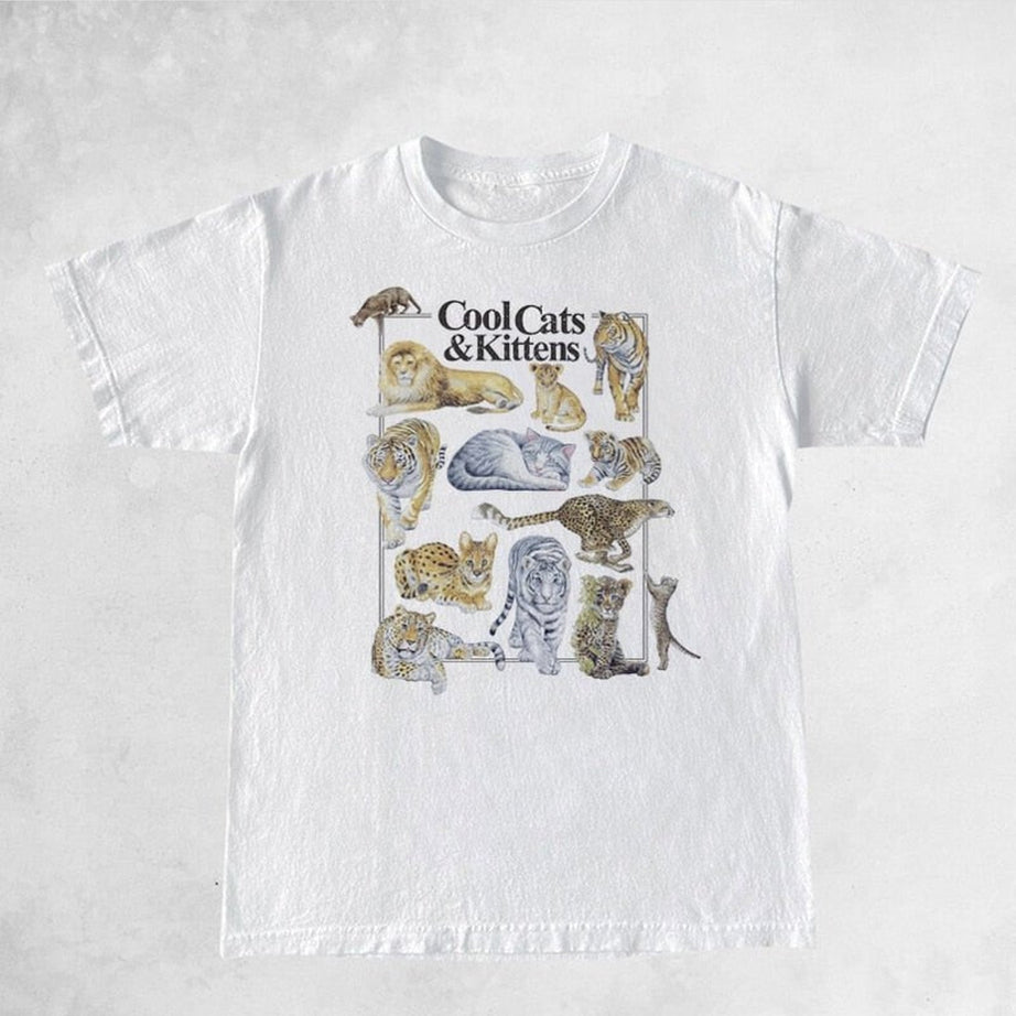 Y2k Vintage Feline Lover T-shirt