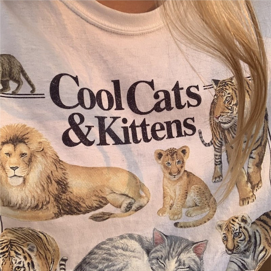 Y2k Vintage Feline Lover T-shirt