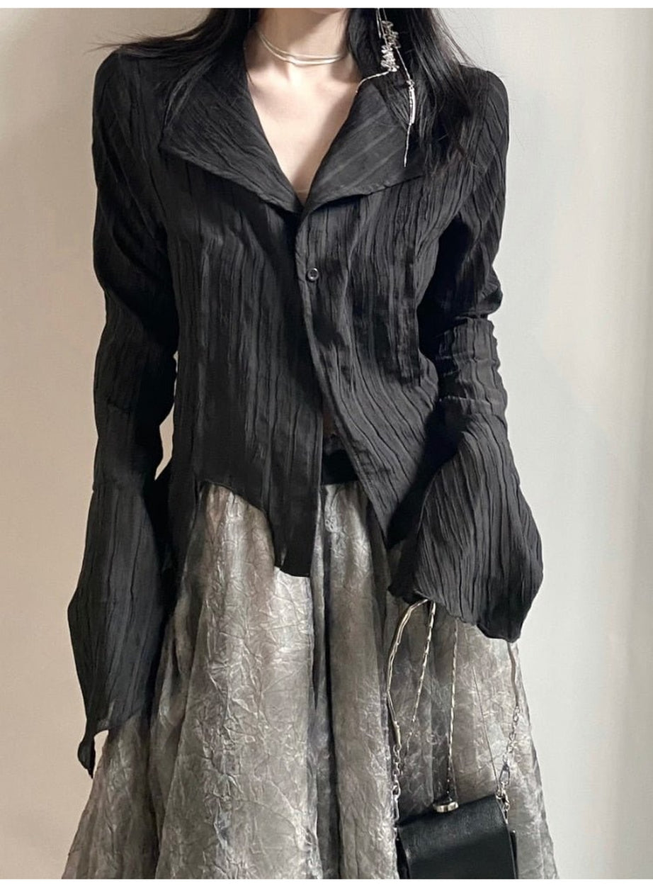 Y2k Vintage Goth Black Shirt