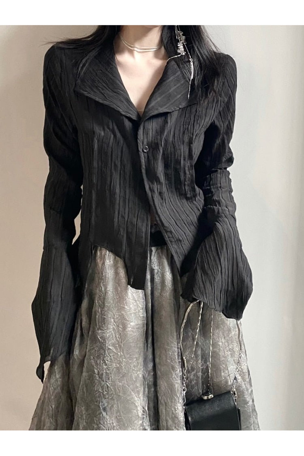 Y2k Vintage Goth Black Shirt