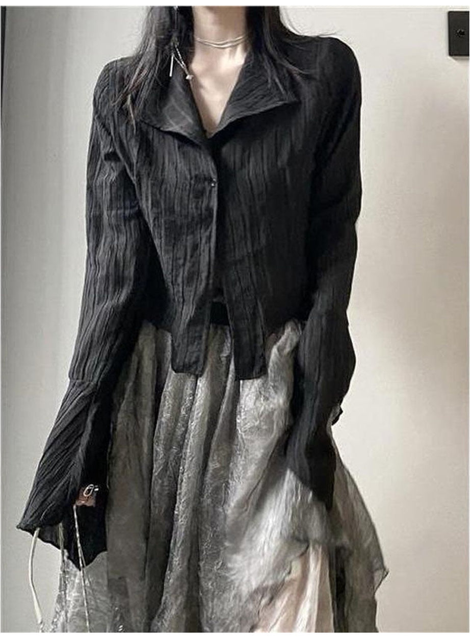 Y2k Vintage Goth Black Shirt