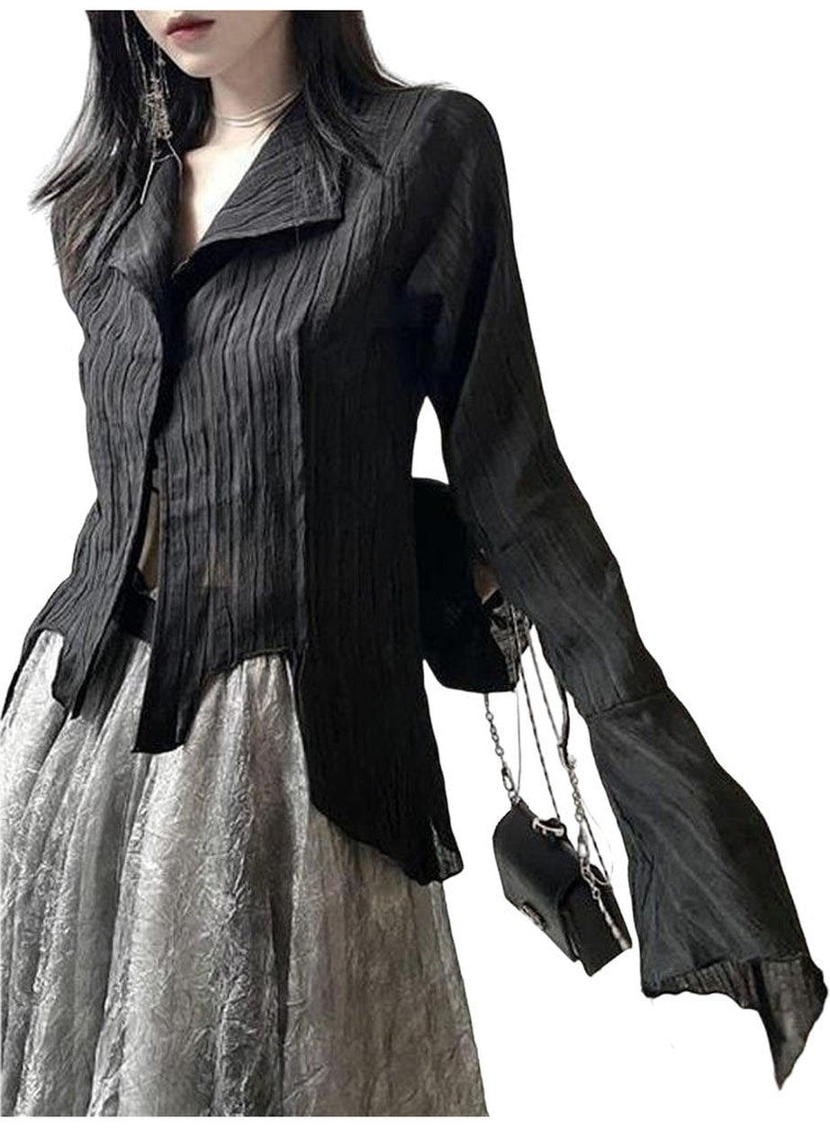 Y2k Vintage Goth Black Shirt