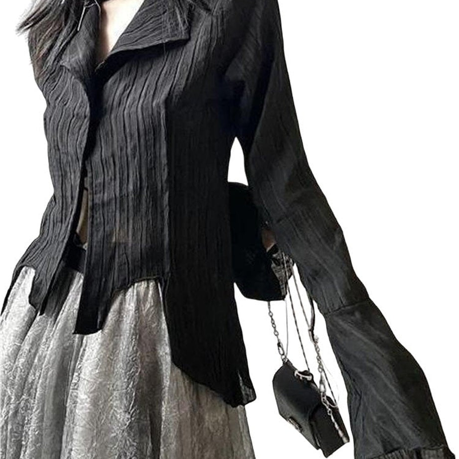 Y2k Vintage Goth Black Shirt