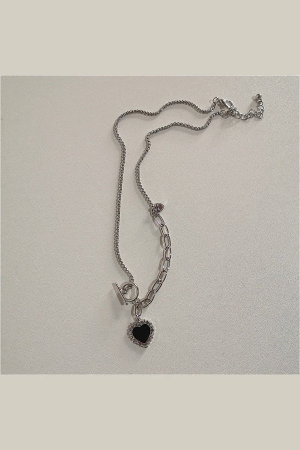 Y2k Vintage Goth Heart Chain Necklace