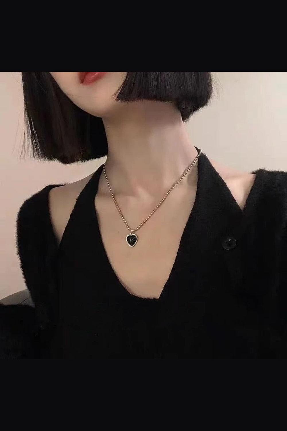 Y2k Vintage Goth Heart Chain Necklace