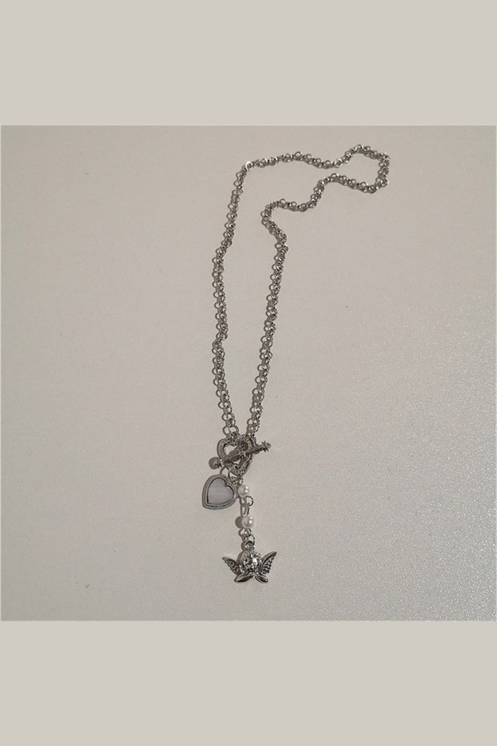 Y2k Vintage Goth Heart Chain Necklace