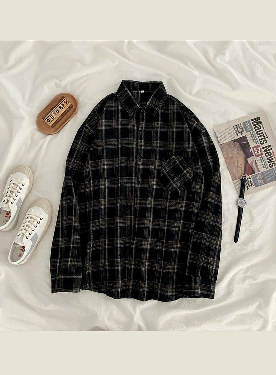 Y2k Vintage Grunge Plaid Shirt