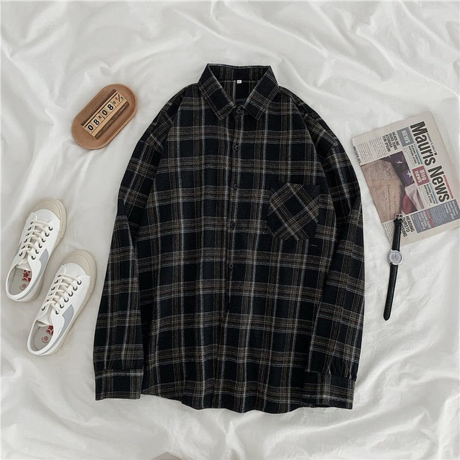 Y2k Vintage Grunge Plaid Shirt