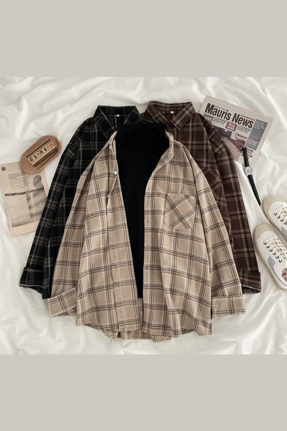 Y2k Vintage Grunge Plaid Shirt