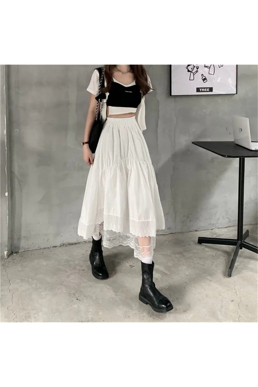 Y2k Vintage High Waist Long Skirt