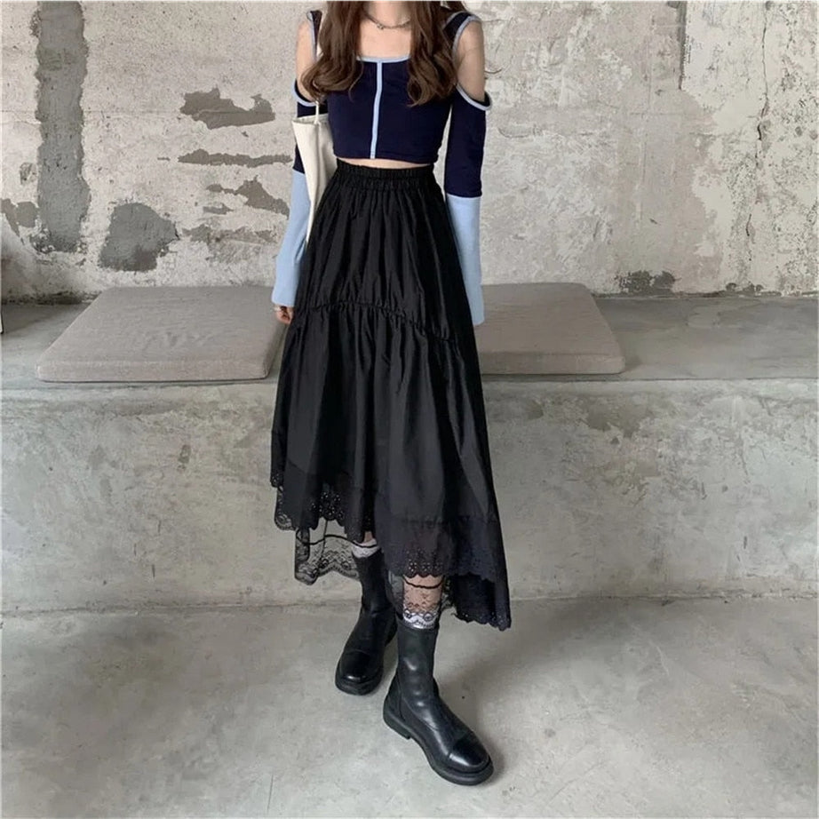 Y2k Vintage High Waist Long Skirt
