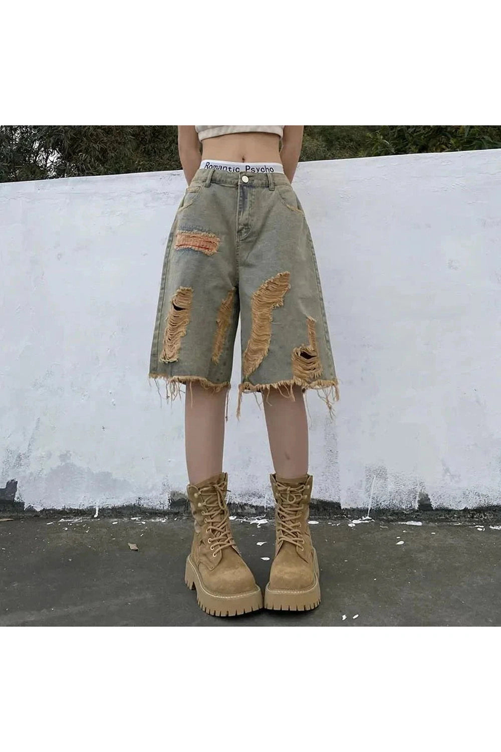 Y2k Vintage Hole Denim Shorts