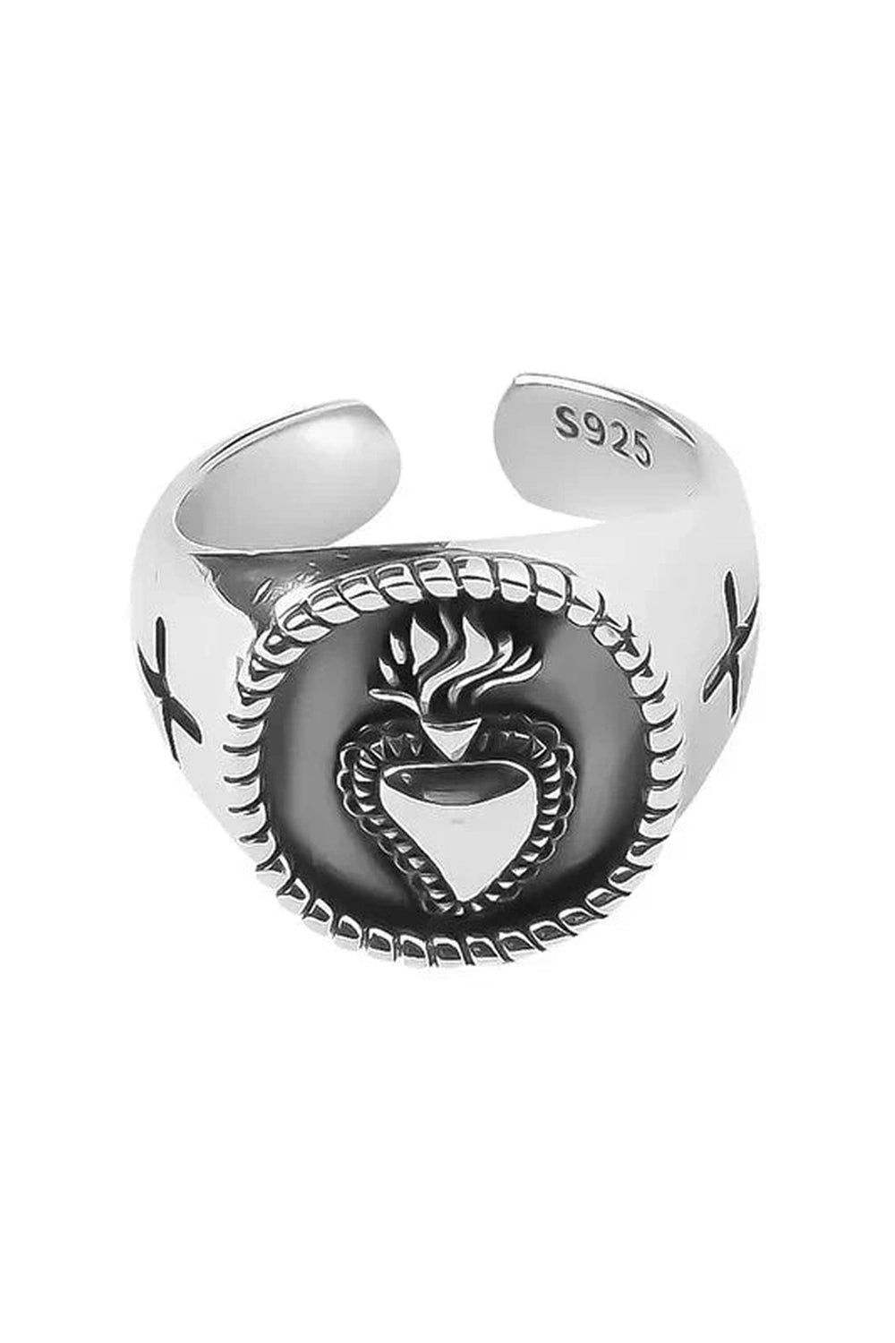 Y2k Vintage Hollow Heart Silver Ring