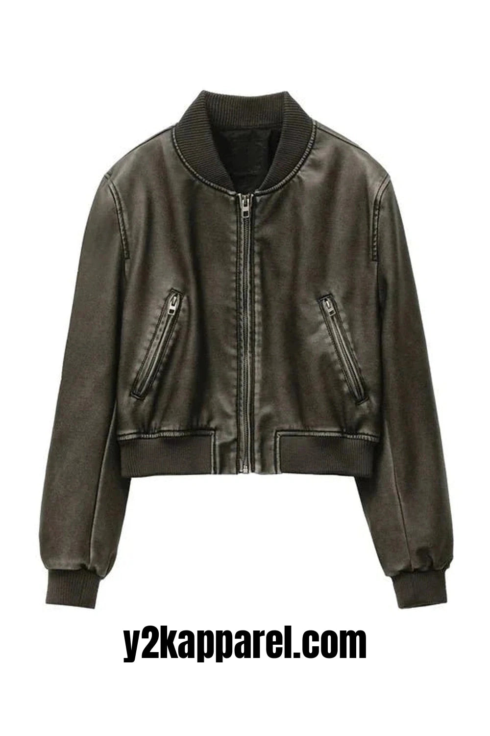 Y2k Vintage Imitation Leather Jacket