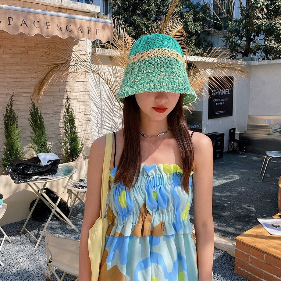 Y2k Vintage Knit Sun Hat