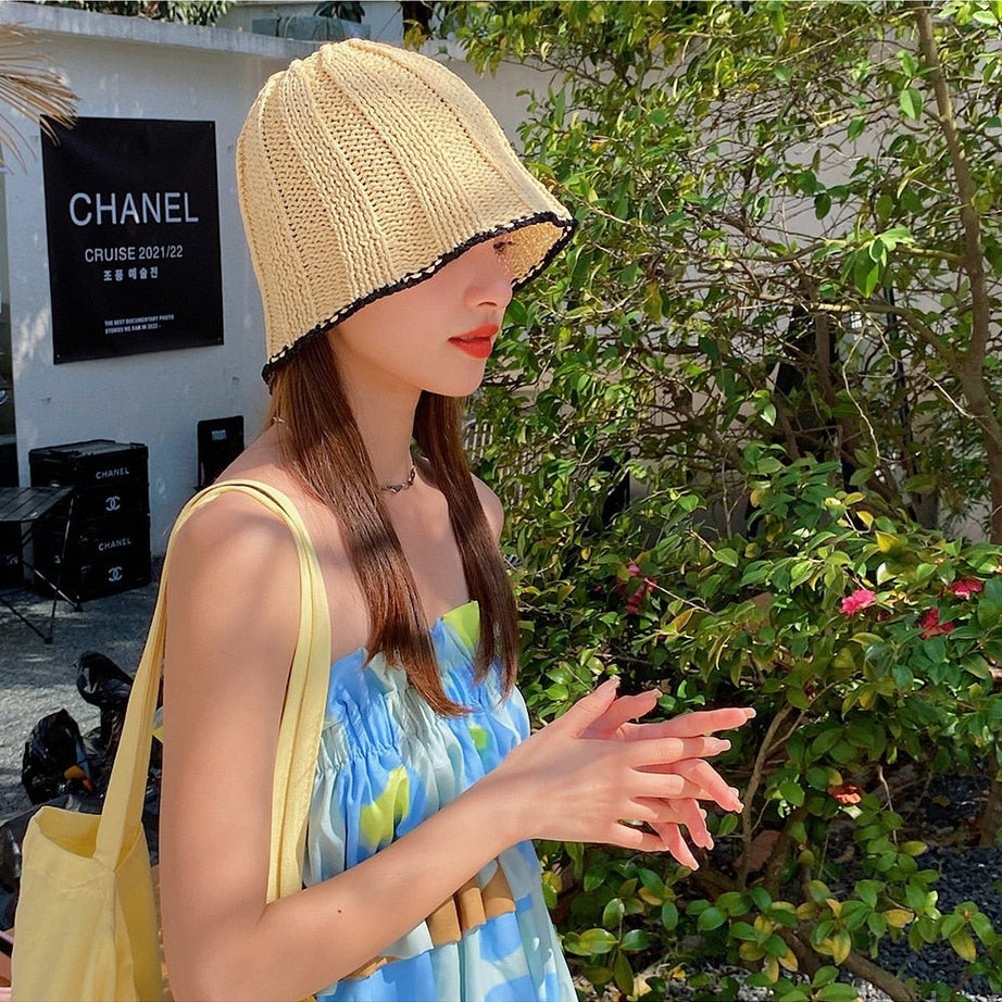 Y2k Vintage Knit Sun Hat