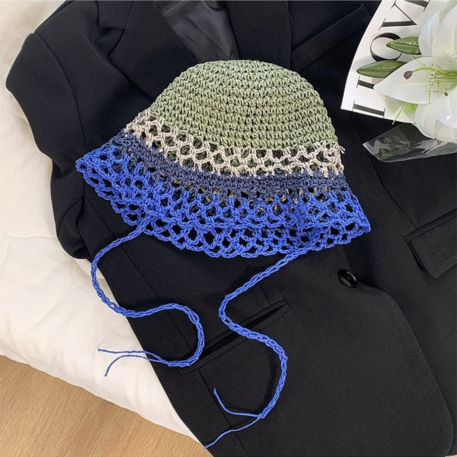 Y2k Vintage Knit Sun Hat