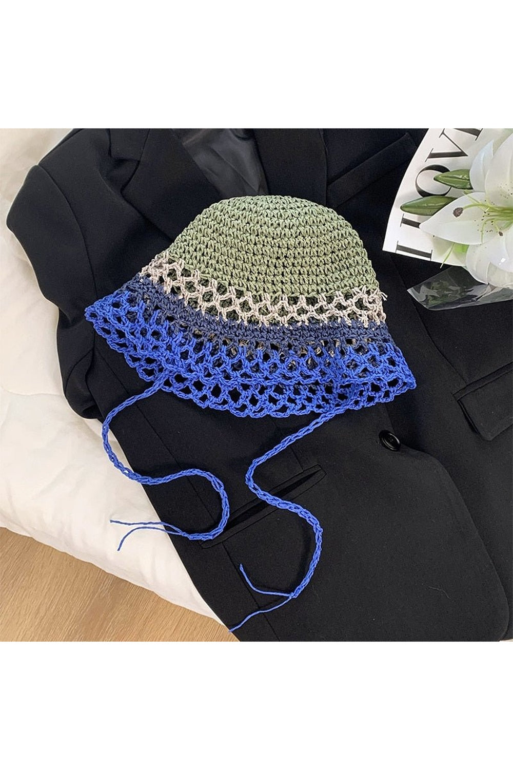 Y2k Vintage Knit Sun Hat