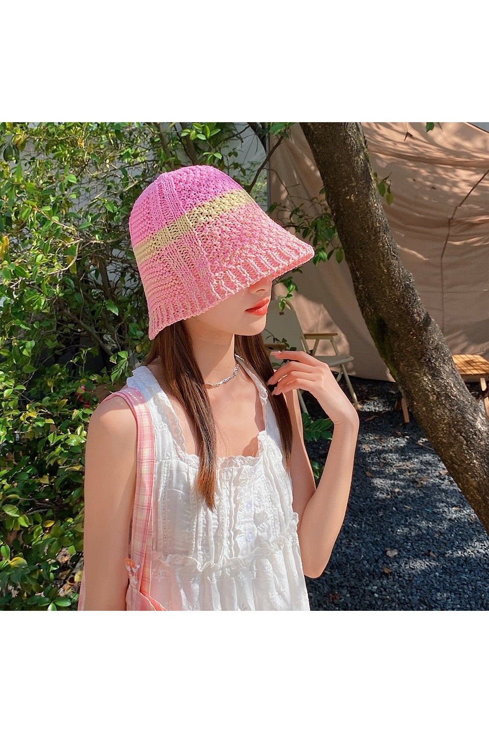 Y2k Vintage Knit Sun Hat