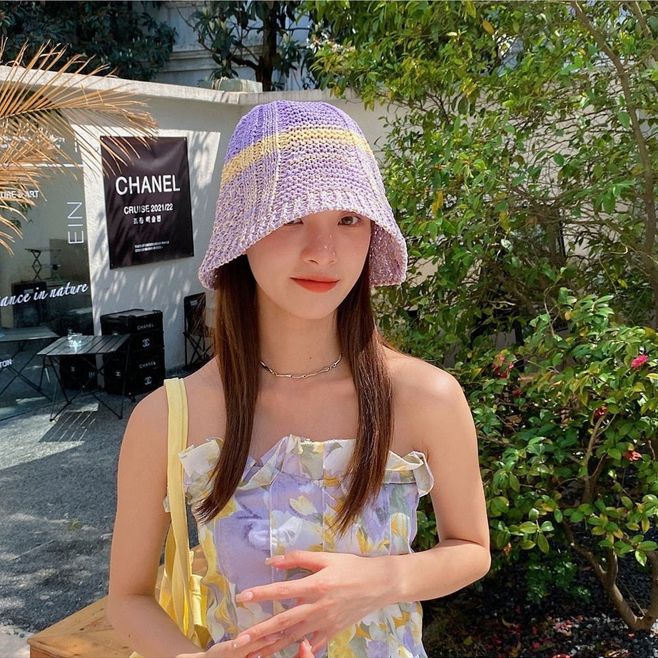 Y2k Vintage Knit Sun Hat