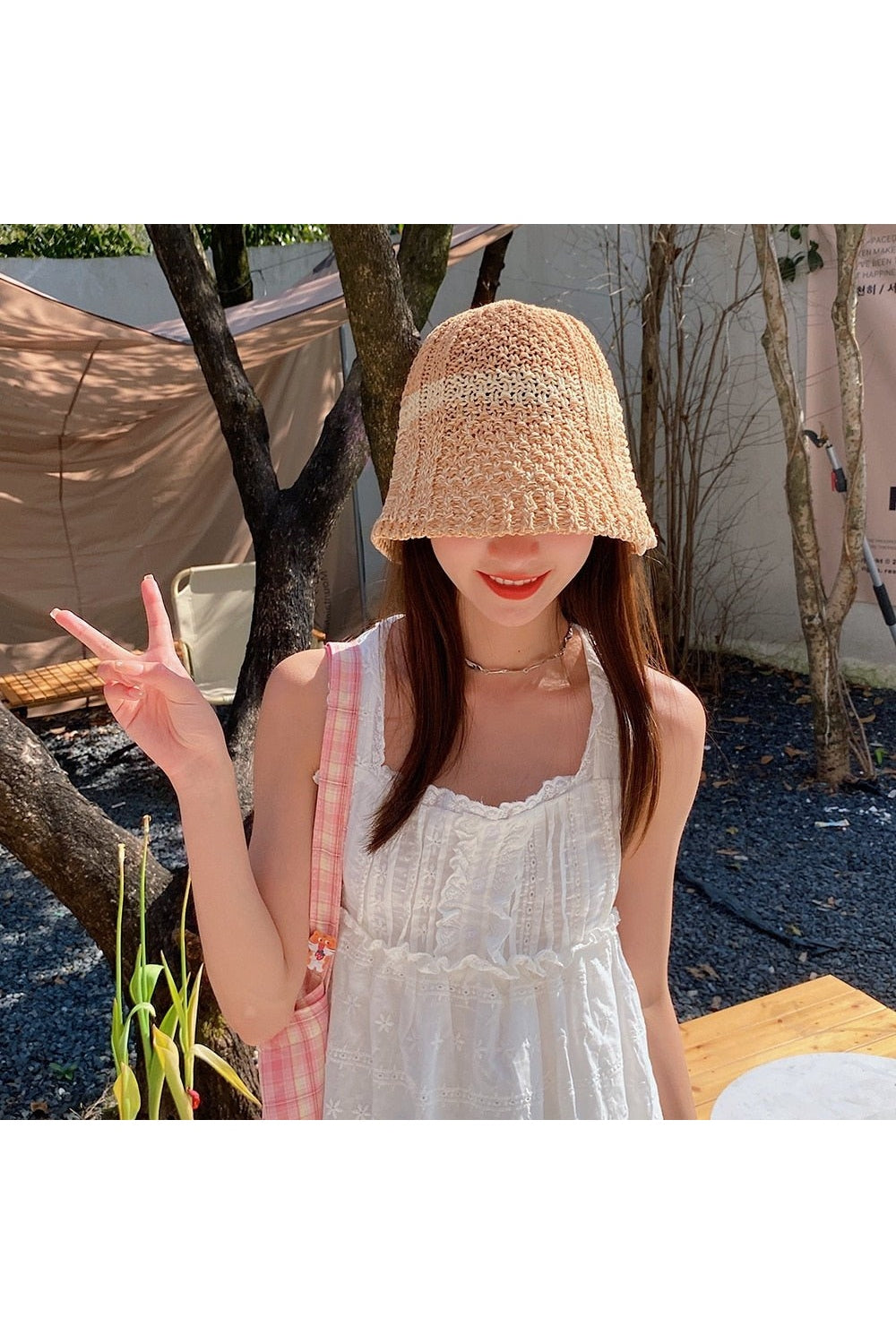 Y2k Vintage Knit Sun Hat