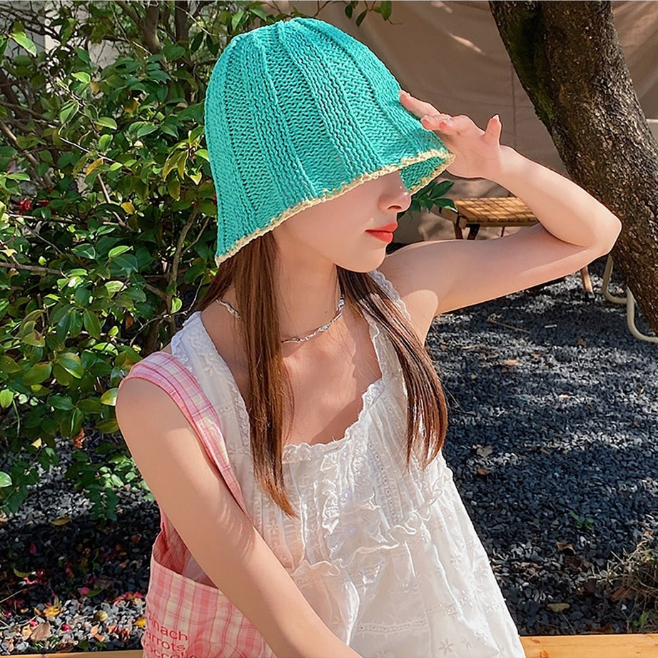 Y2k Vintage Knit Sun Hat