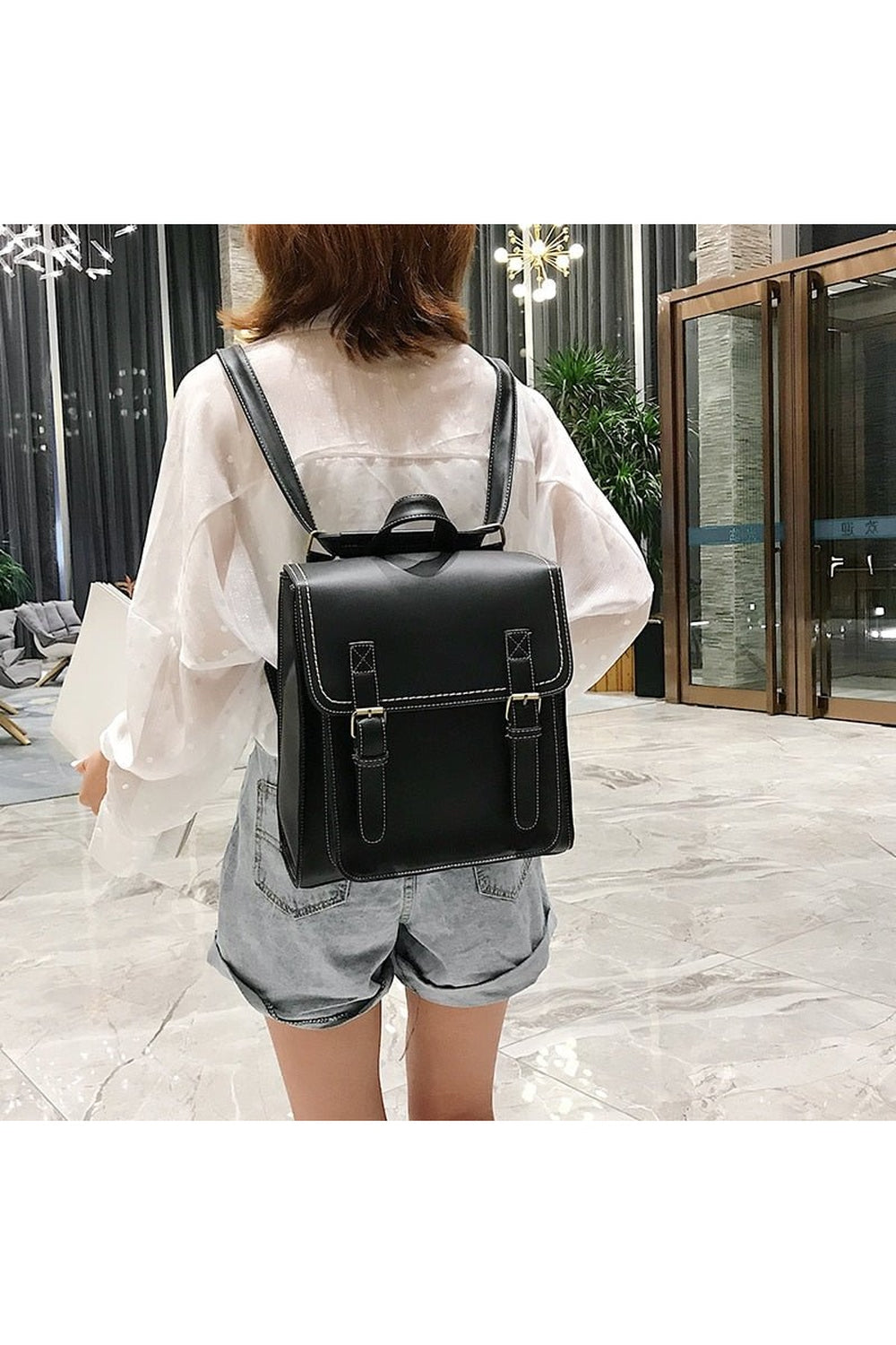 Y2k Vintage Leather School Bag