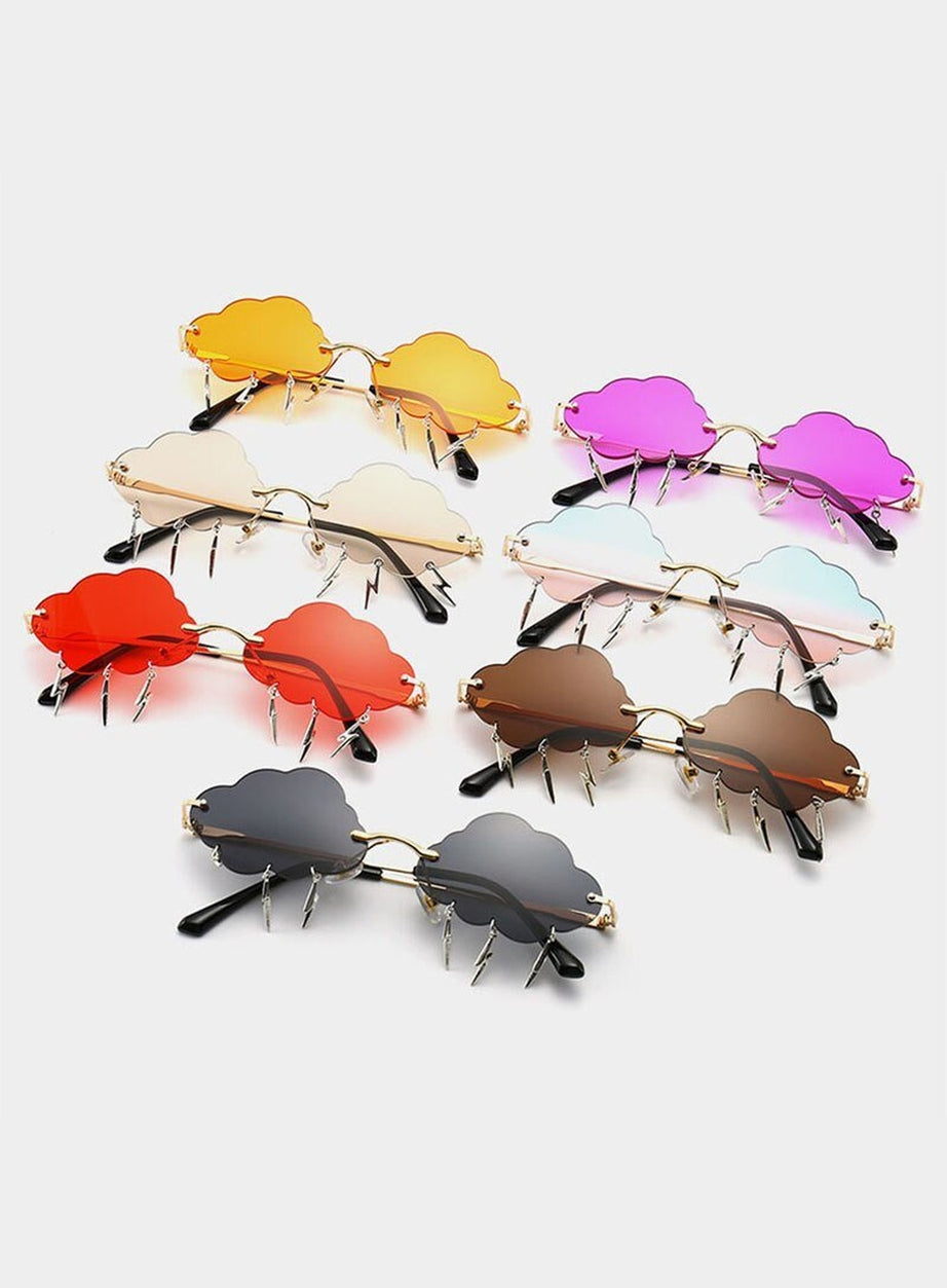 Y2k Vintage Lightning Pendant Sunglasses