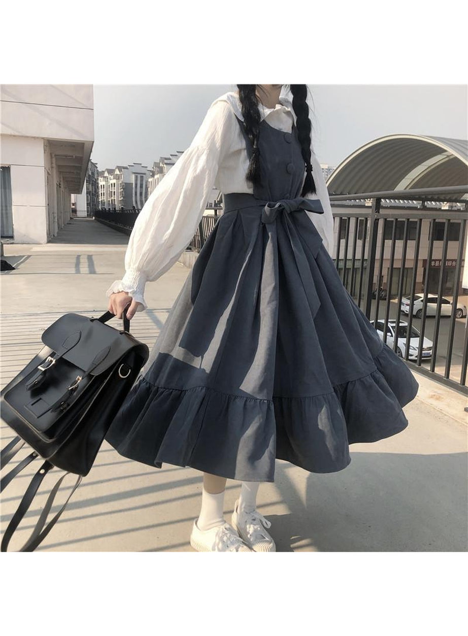 Y2k Vintage Kawaii Style Dark Dress