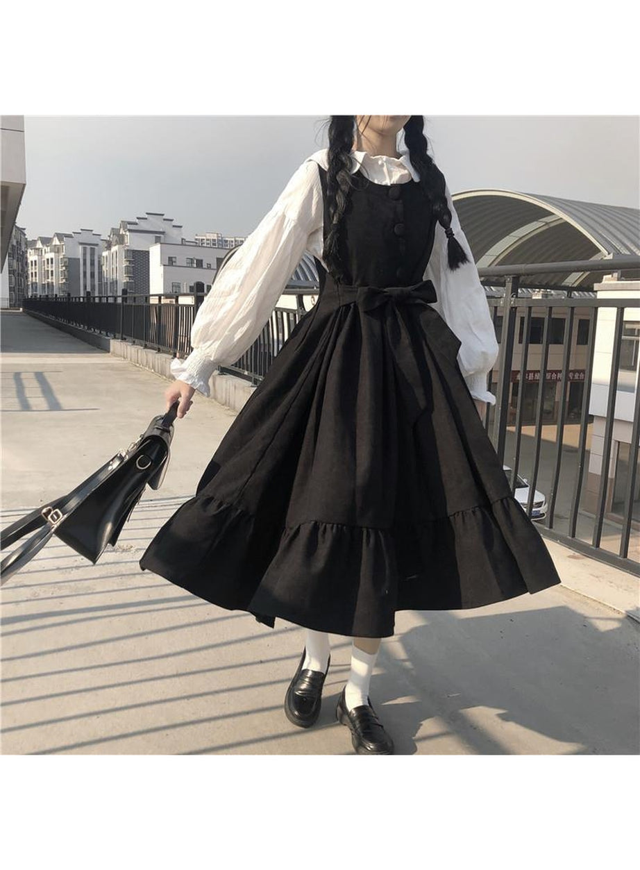 Y2k Vintage Kawaii Style Dark Dress