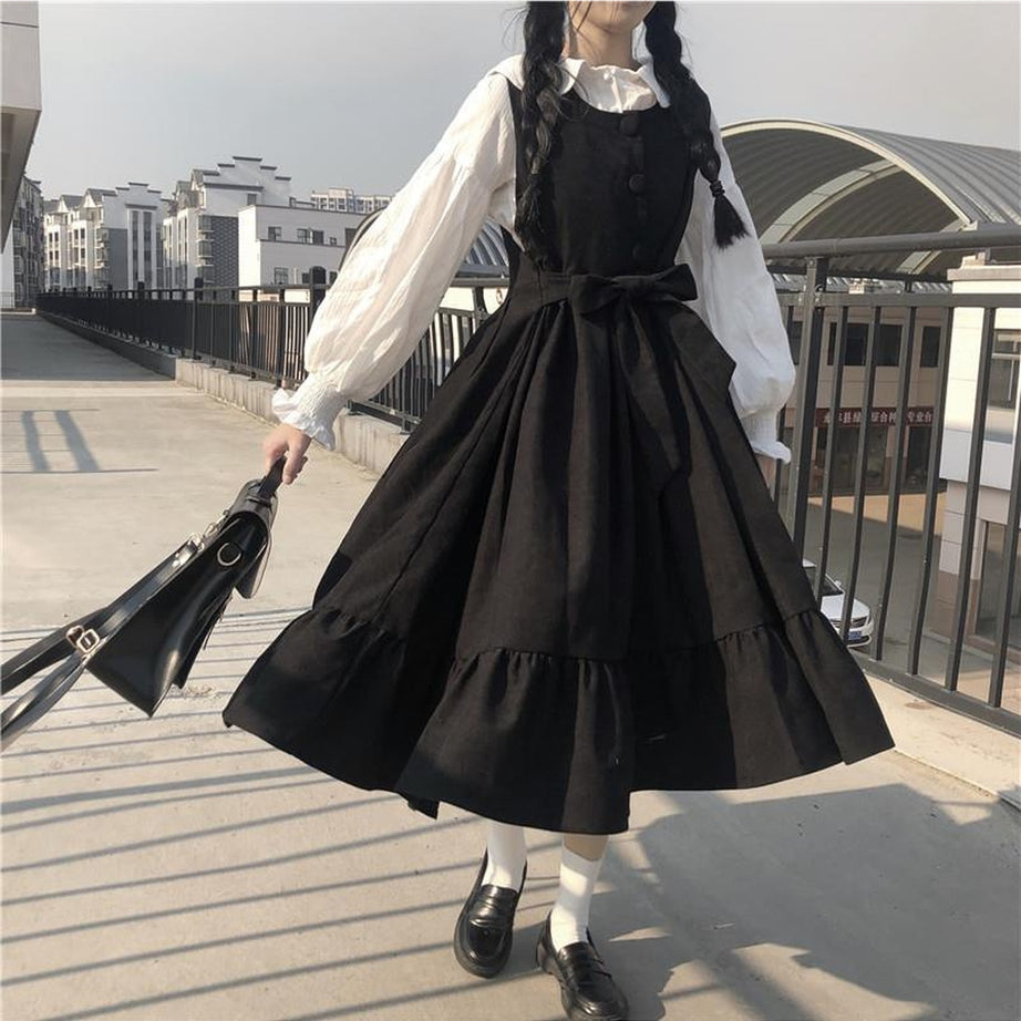 Y2k Vintage Kawaii Style Dark Dress
