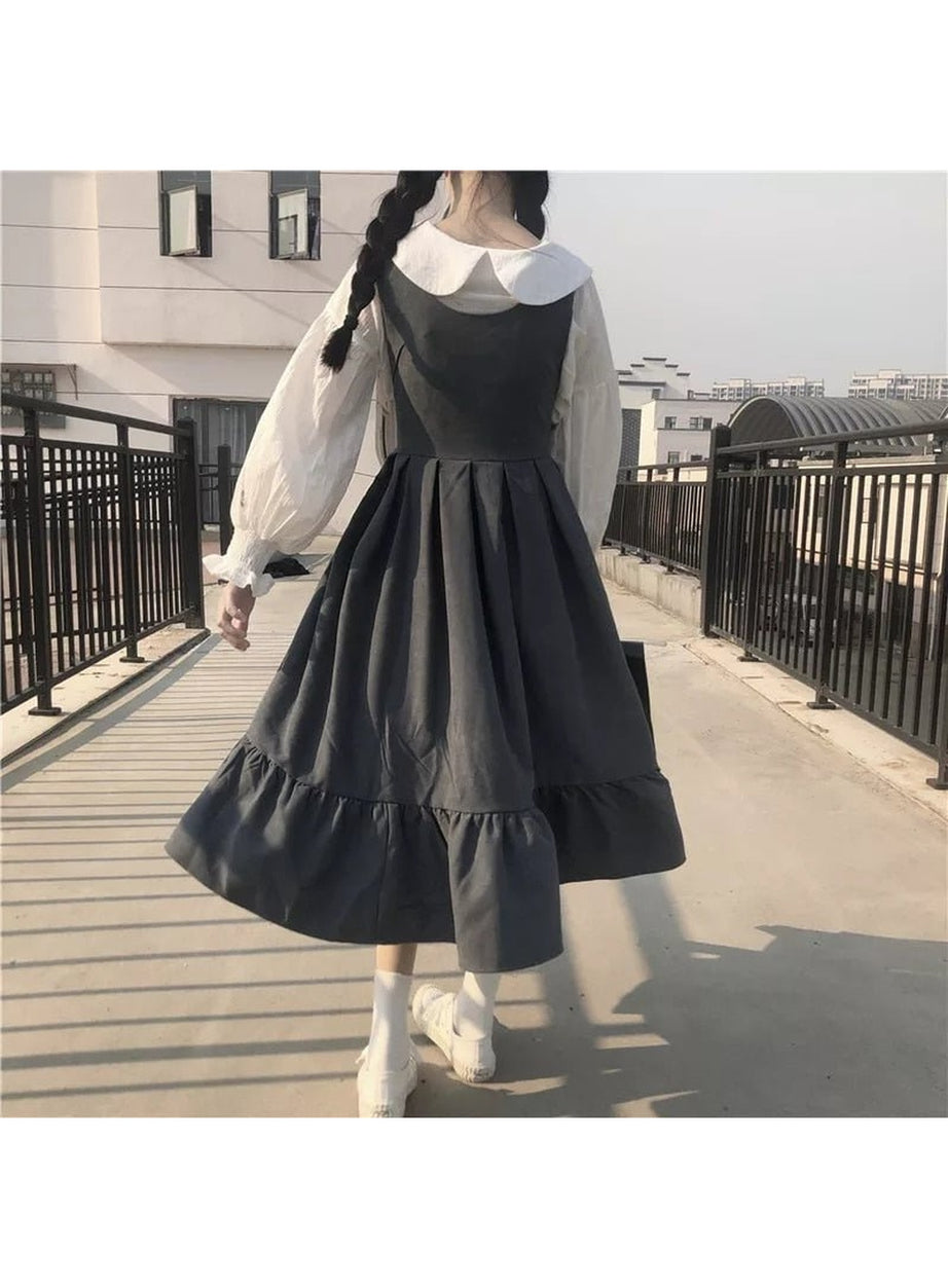 Y2k Vintage Kawaii Style Dark Dress