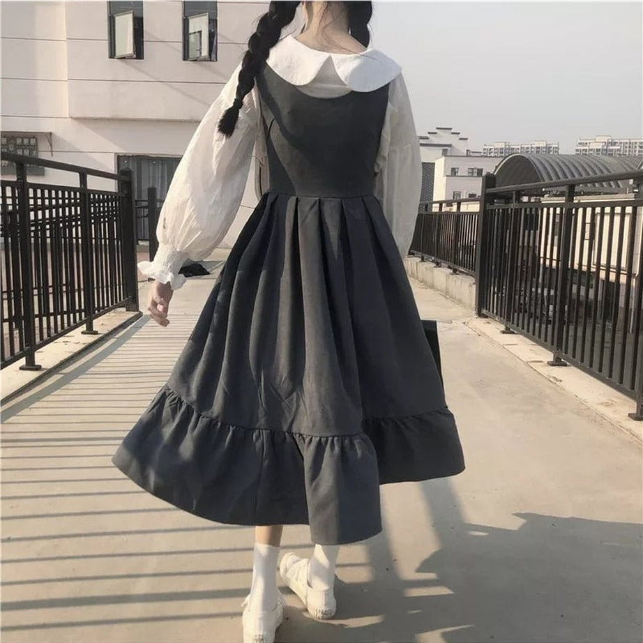Y2k Vintage Kawaii Style Dark Dress