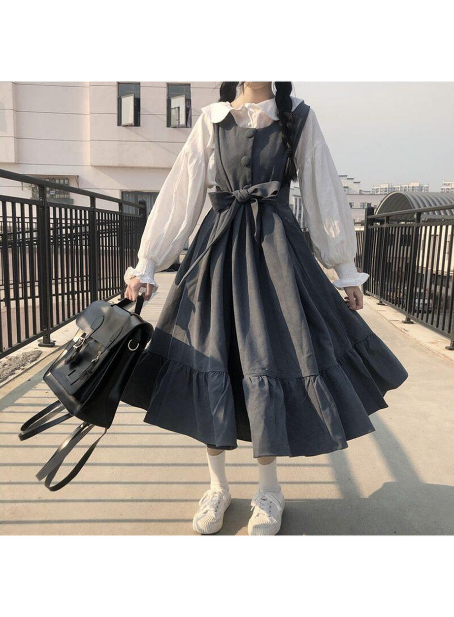 Y2k Vintage Kawaii Style Dark Dress