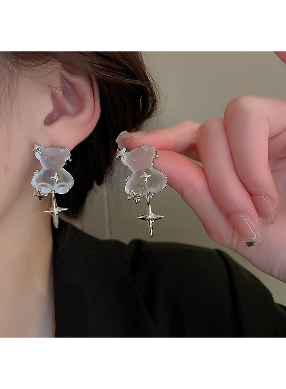 Y2k Vintage Long Tassel Resin Stars Clouds Earrings