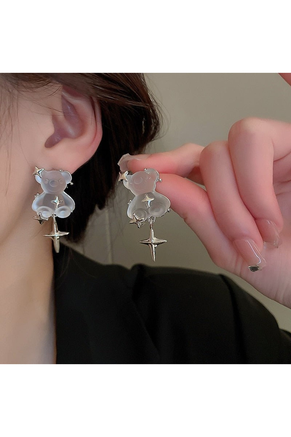 Y2k Vintage Long Tassel Resin Stars Clouds Earrings