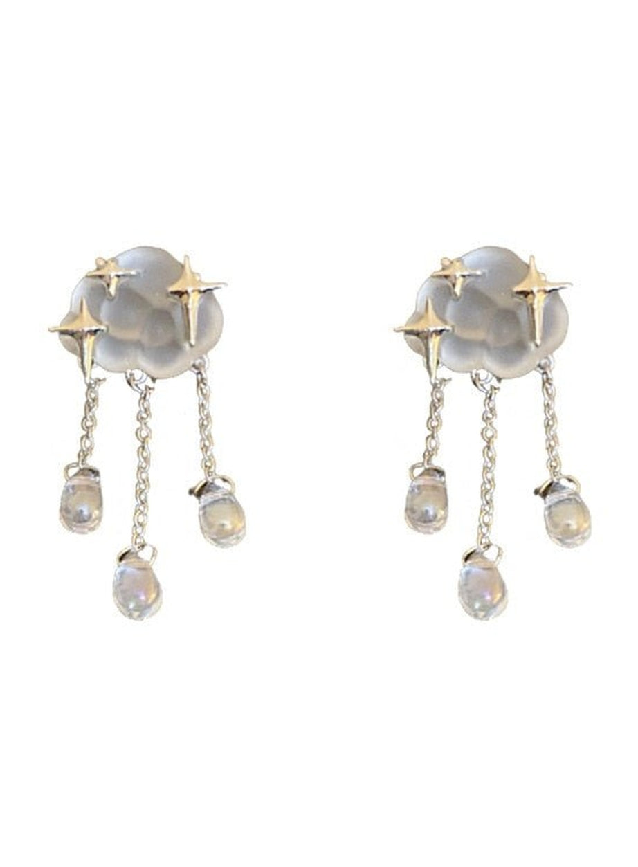 Y2k Vintage Long Tassel Resin Stars Clouds Earrings