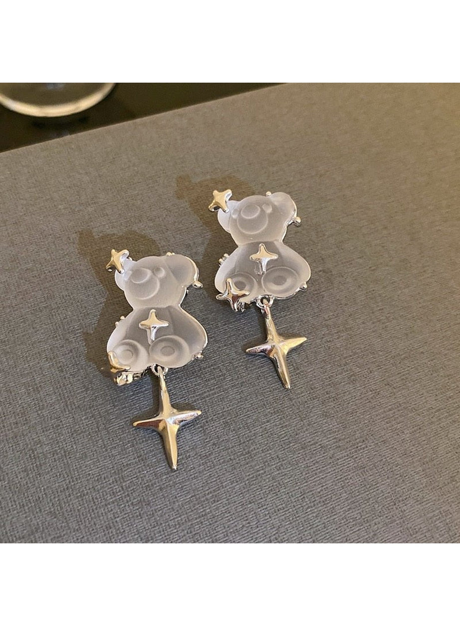 Y2k Vintage Long Tassel Resin Stars Clouds Earrings