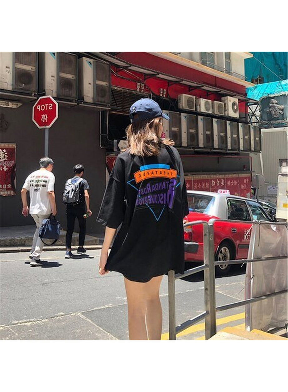 Y2k Vintage Loose T-shirt with a print on the back