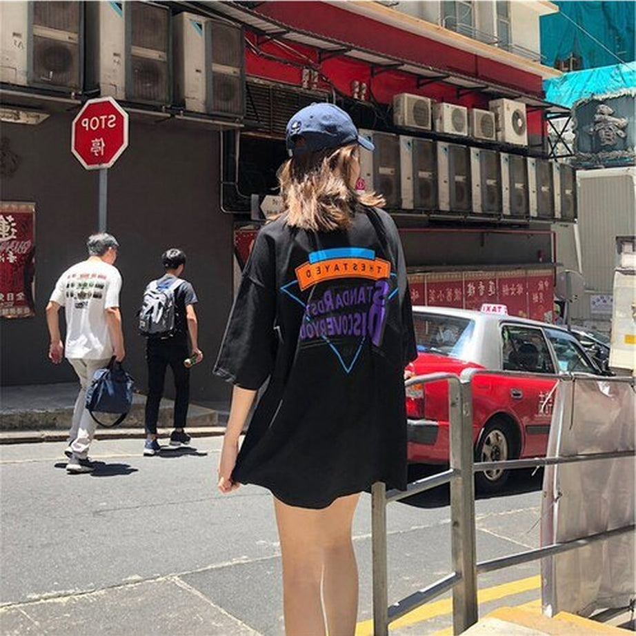 Y2k Vintage Loose T-shirt with a print on the back