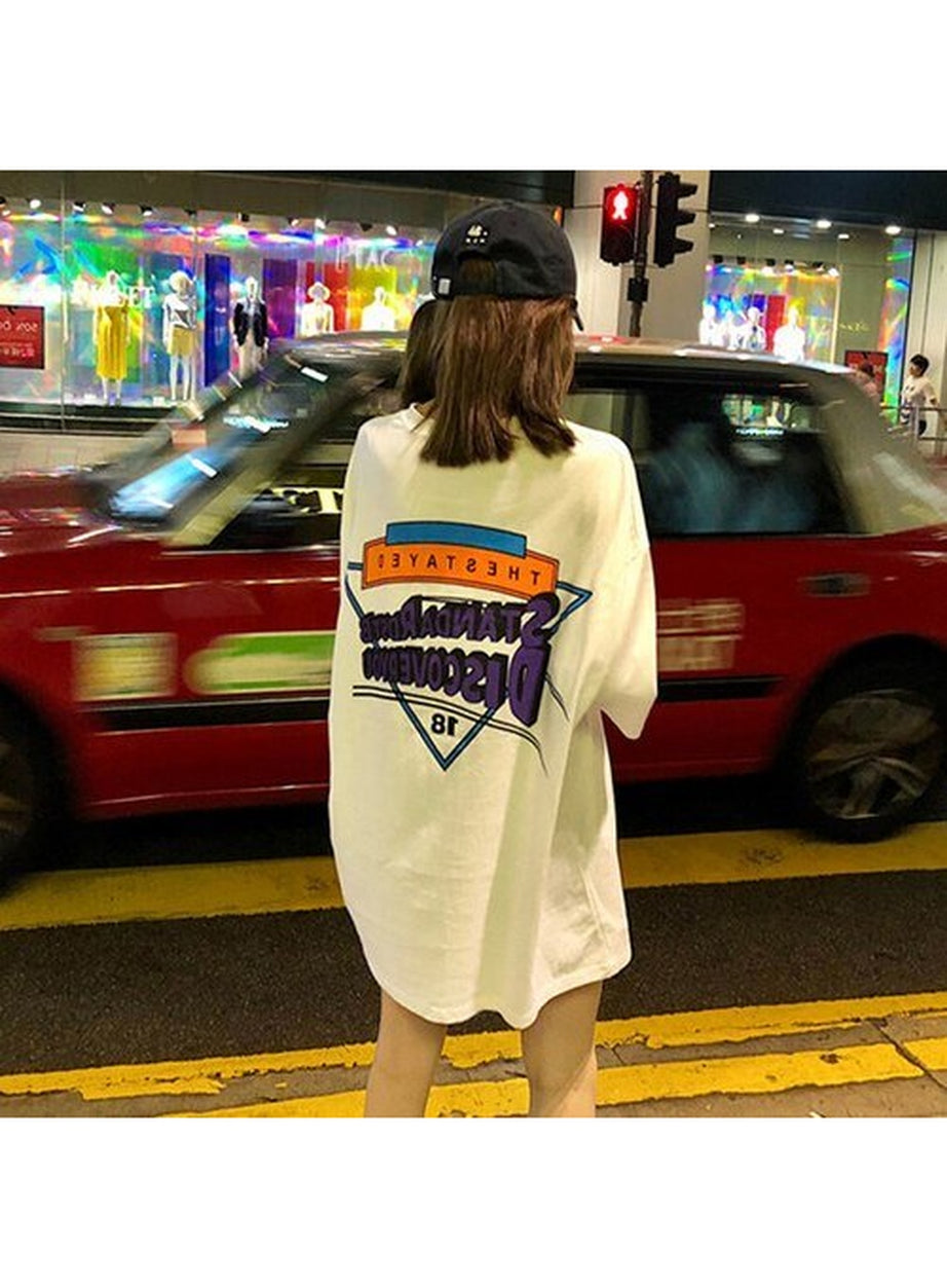 Y2k Vintage Loose T-shirt with a print on the back