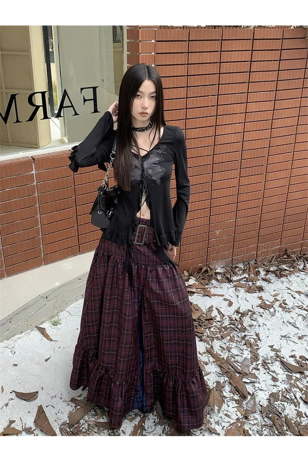 Y2k Vintage Plaid A-Line Skirt